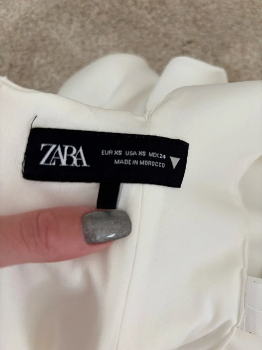 Zara White Sleeveless Ruffle-Hem Mini Dress - Picture 5 of 5